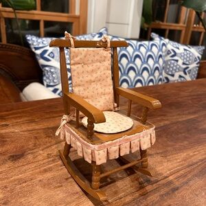 Vintage miniature wooden rocking chair